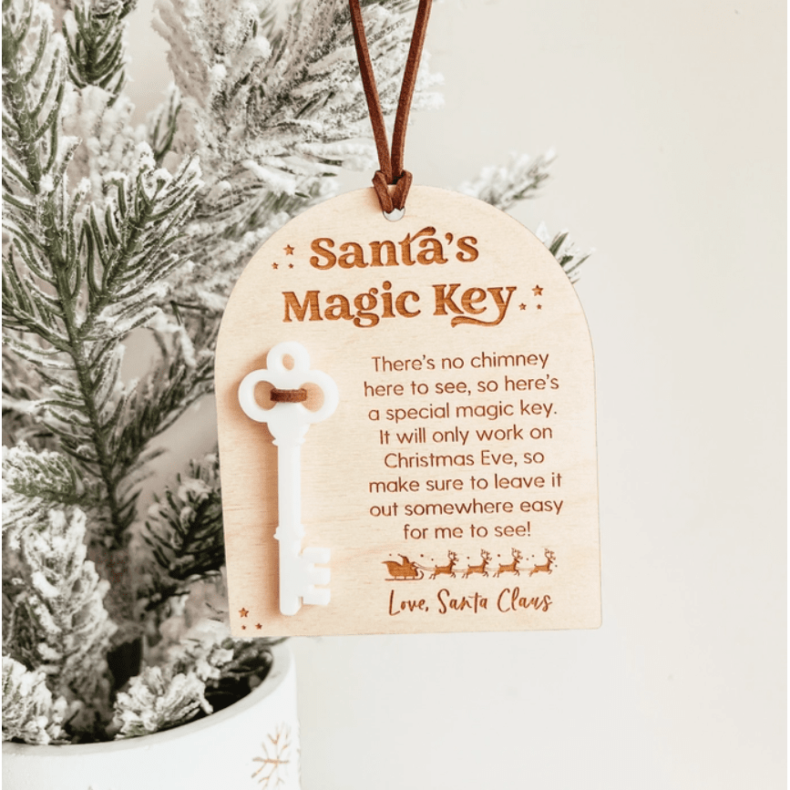 Wooden Santa Key Ornament