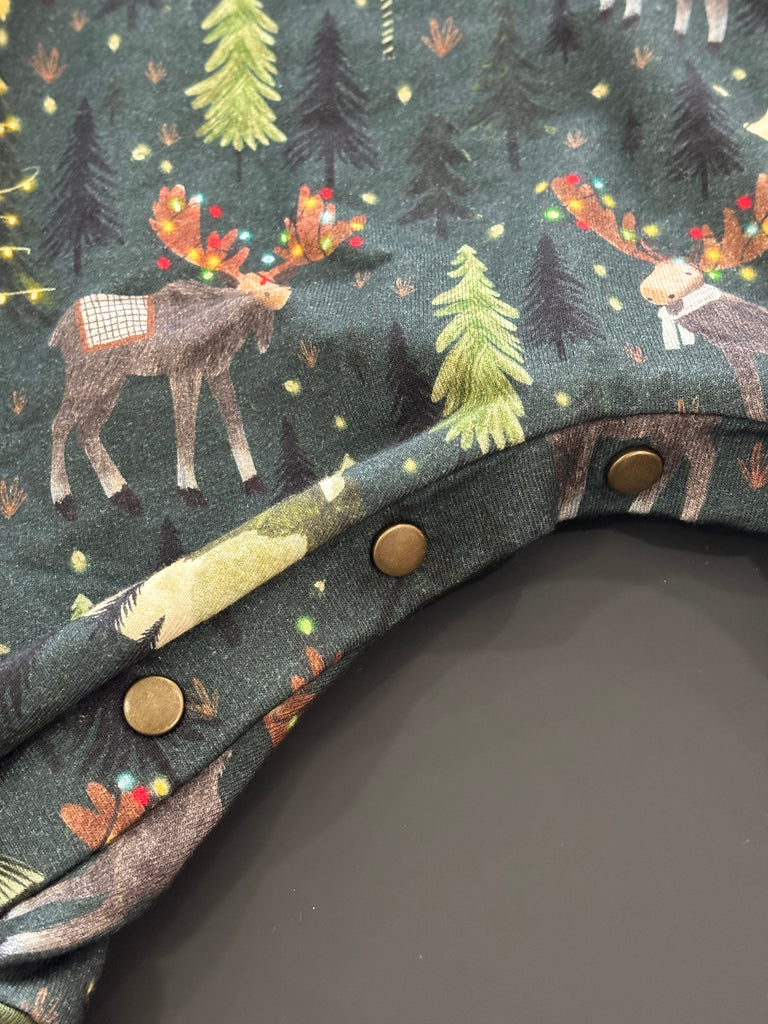 Burgeon Baby Hooded Romper - Holiday Moose