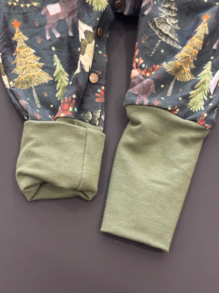 Burgeon Baby Hooded Romper - Holiday Moose