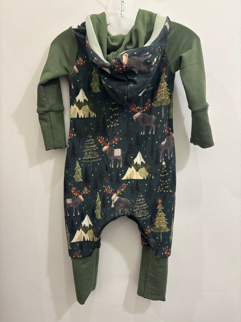 Burgeon Baby Hooded Romper - Holiday Moose
