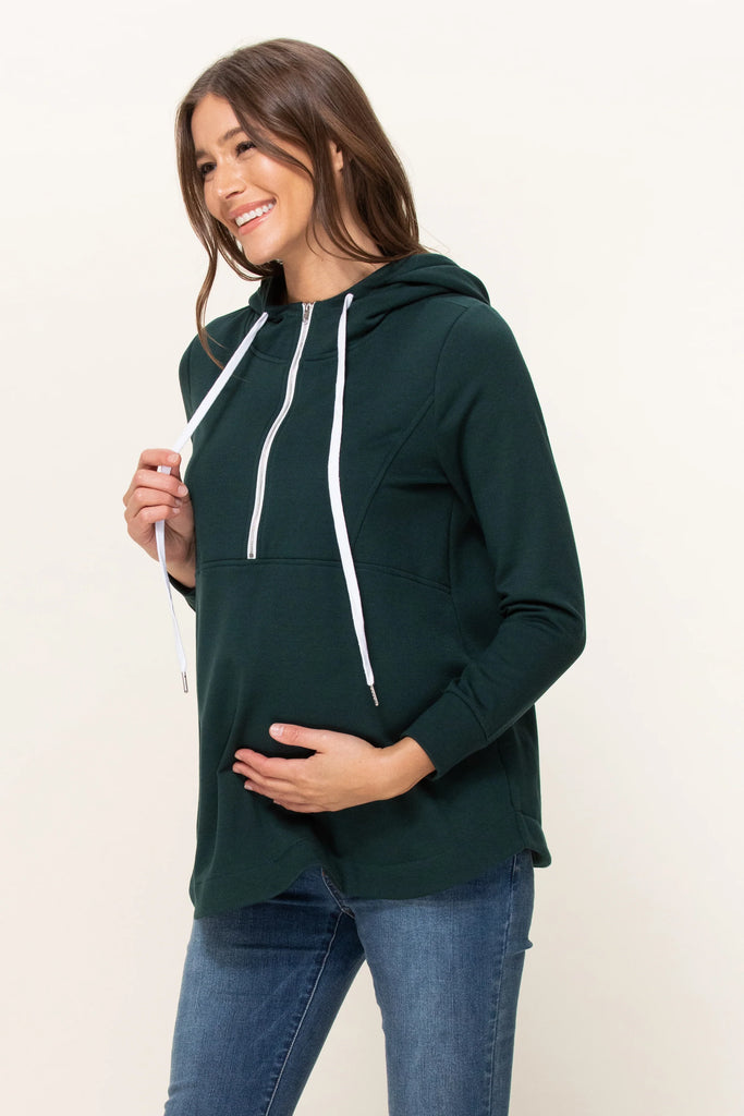 Hello Miz Half Zip Nursing Sweatshirt