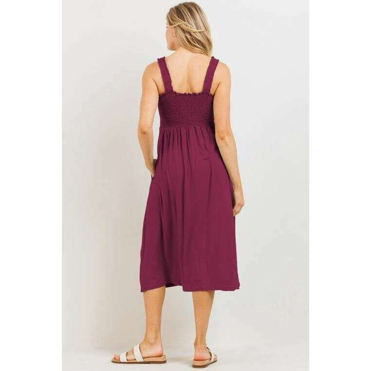 Hello Miz Smocked Jersey Midi Nursing Dress
