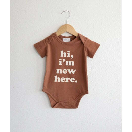 Polished Prints Hello I'm New Here Onesie