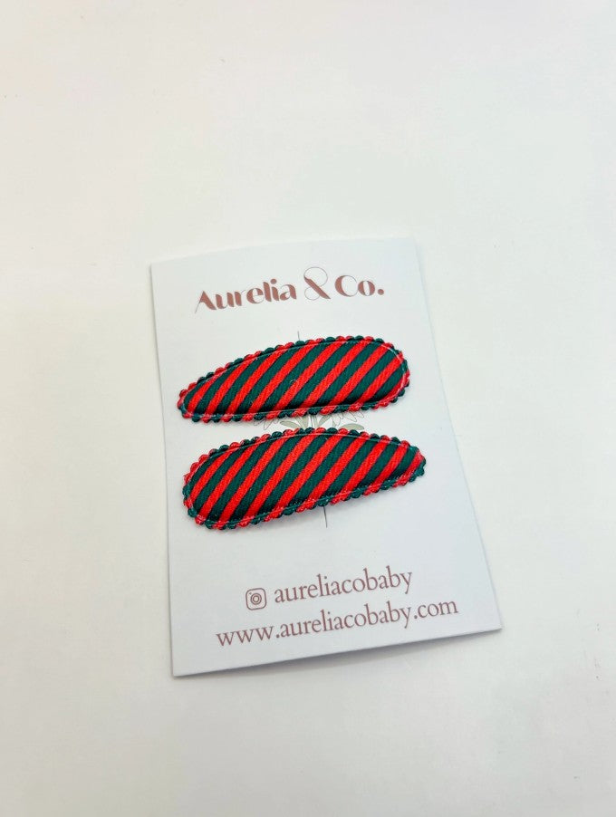 Aurelia & Co Holiday Stripe Barrettes