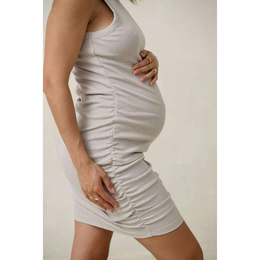 bae-real-love-ruched-dress-oatmeal-marle2