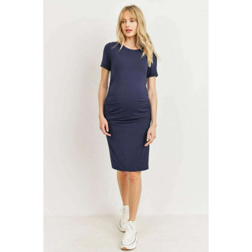 Hello Miz Ruched Body Con T-Shirt Dress