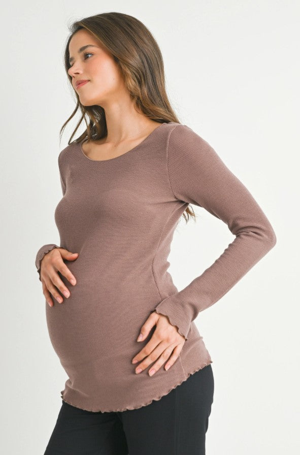 Hello Miz Ribbed Long Sleeve Top