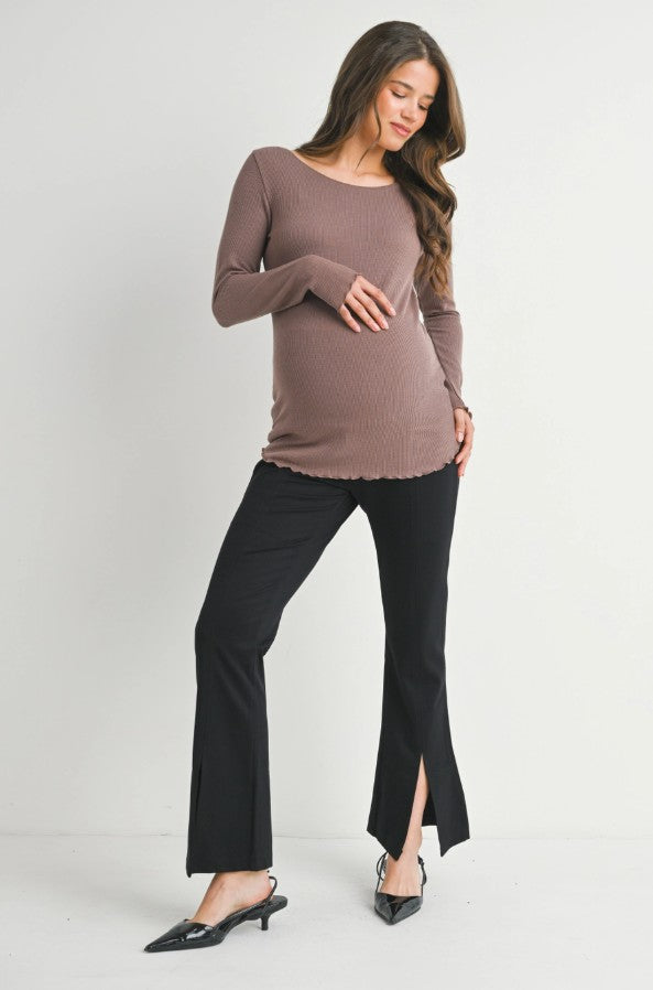 Hello Miz Ribbed Long Sleeve Top