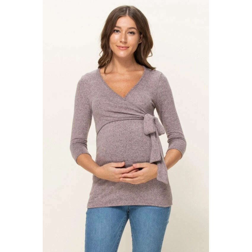 Hello Miz Knit Wrap Nursing Top