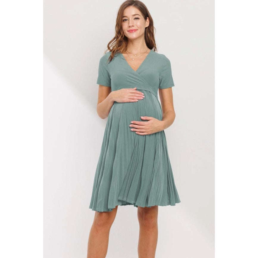 Hello Miz Pleated Nursing Dress | Maternity Dresses