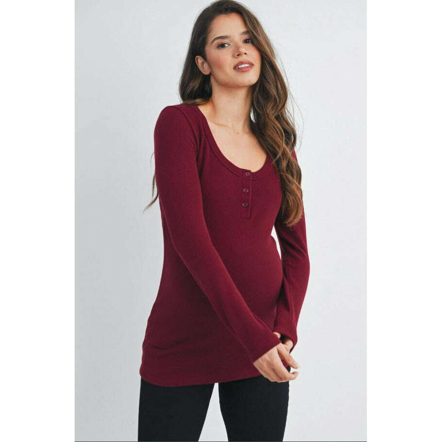 hello-miz-ribbed-henley-nursing-top-burgundy