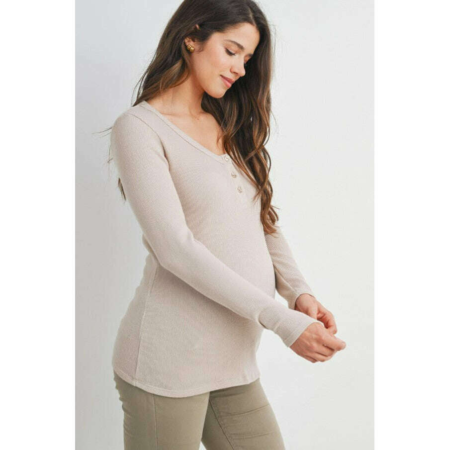 hello-miz-ribbed-henley-nursing-top-taupe1