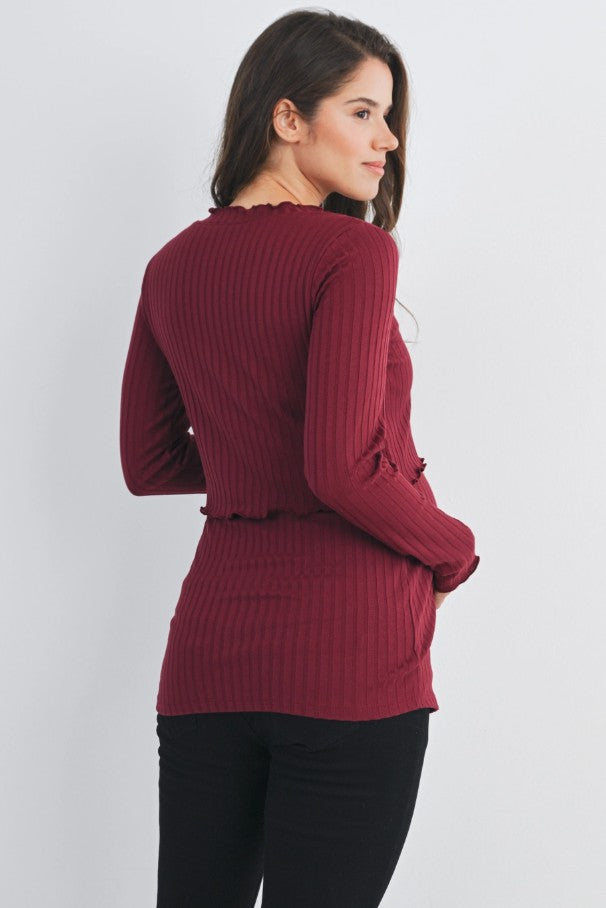 Hello Miz Nursing Ribbed Knit Top