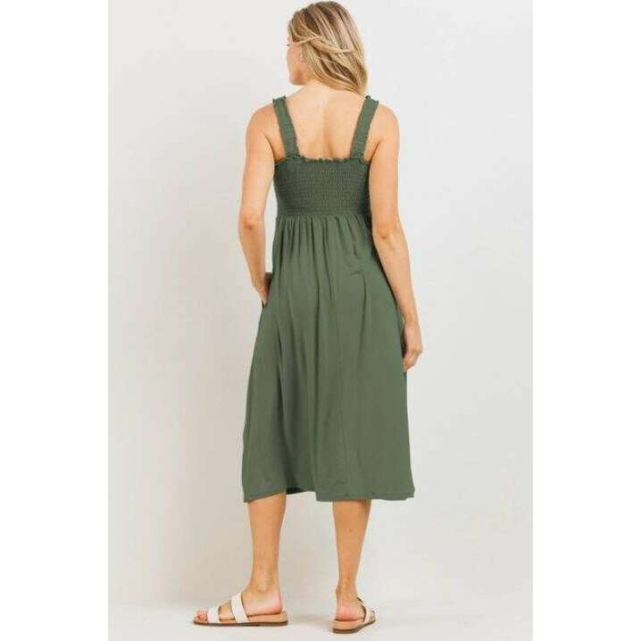 Hello Miz Smocked Jersey Midi Nursing Dress