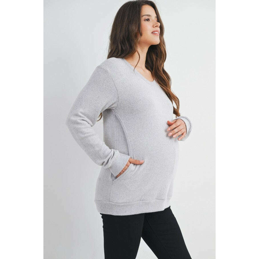 hello-miz-v-neck-double-layer-pullover-heather-grey1