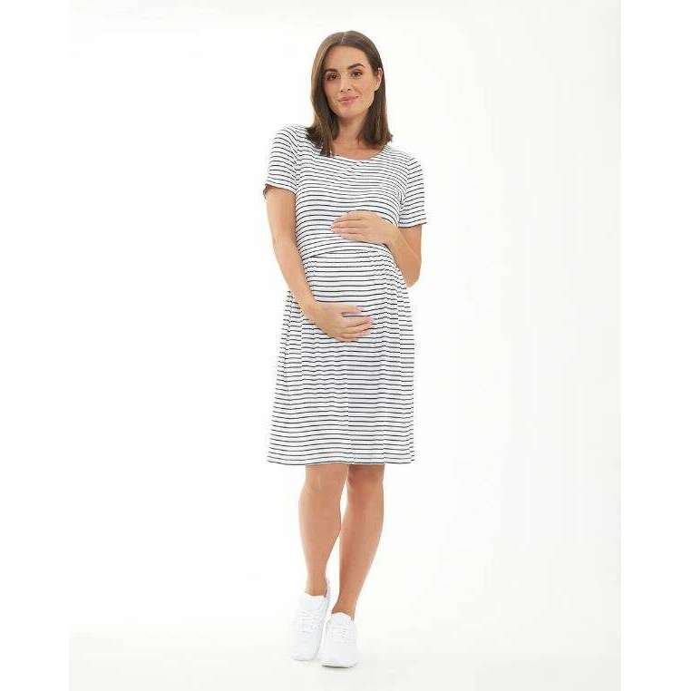 Lolmot Maternity Dress Womens Fashion V-Neck Dress Short Sleeve T Shirt  Dress Casual Nursing Dress for Breastfeeding Pregnancy Clothes on Clearance  