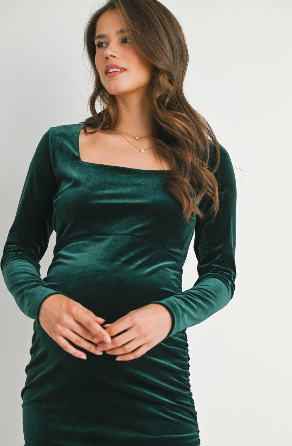 Hello Miz Square Neck Velvet Dress