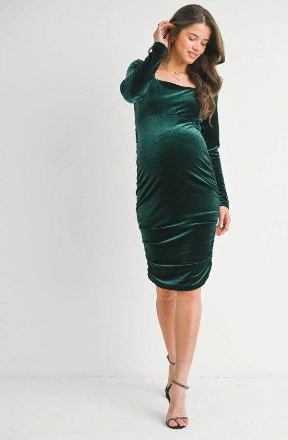 Hello Miz Square Neck Velvet Dress