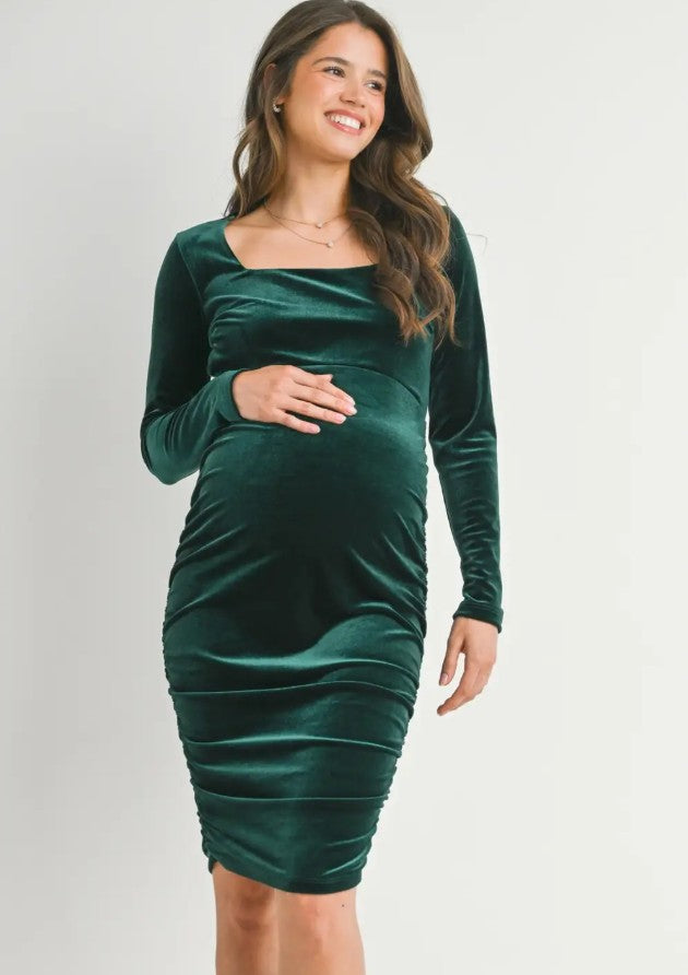 Hello Miz Square Neck Velvet Dress