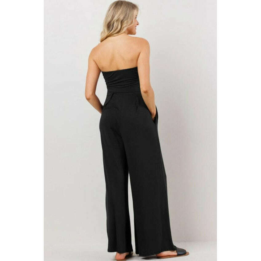 Hello Miz Strapless Wide-Leg Maternity Jumpsuit