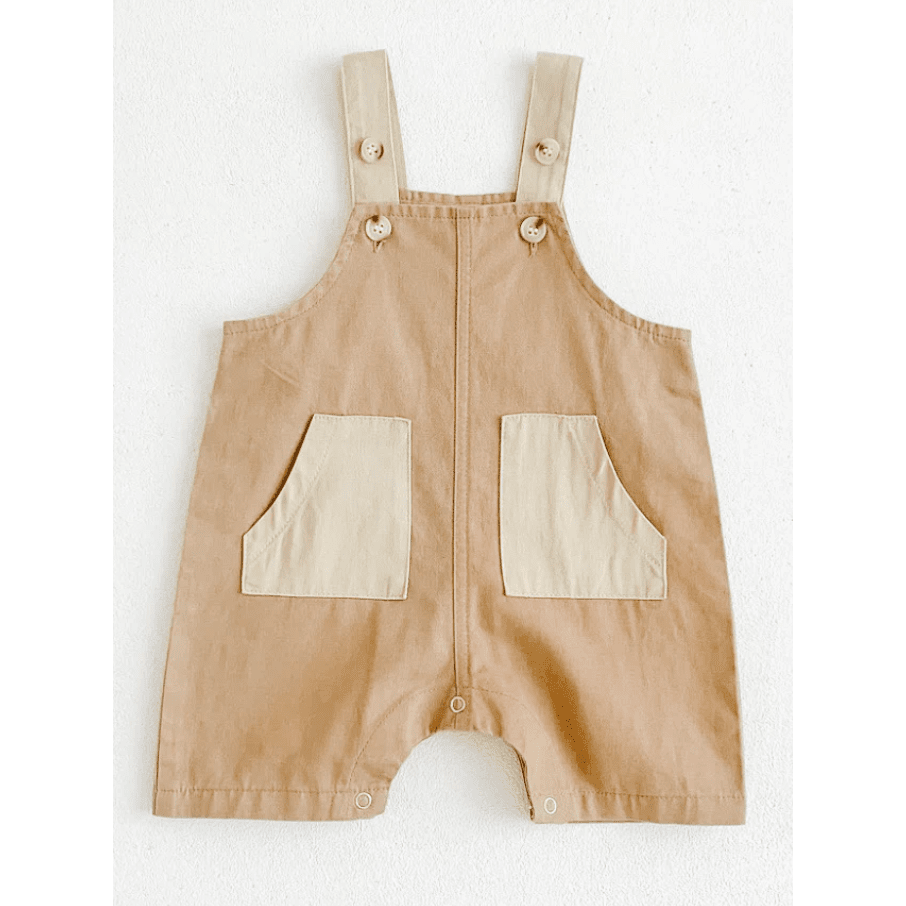 Two-Toned Short Overalls