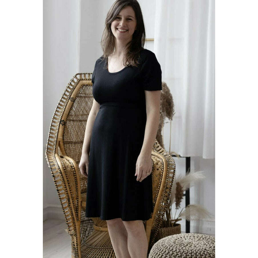 veronique-b-marra-nursing-dress-black