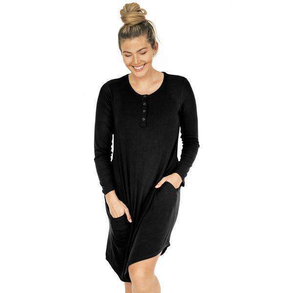 Essential Nursing Nightgown - Black, X Large | Motherhood Maternity