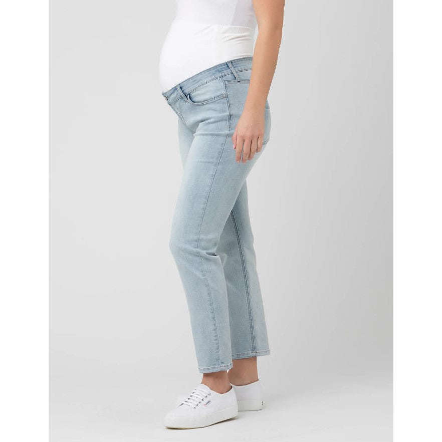 Cropped Straight Leg Maternity Jeans