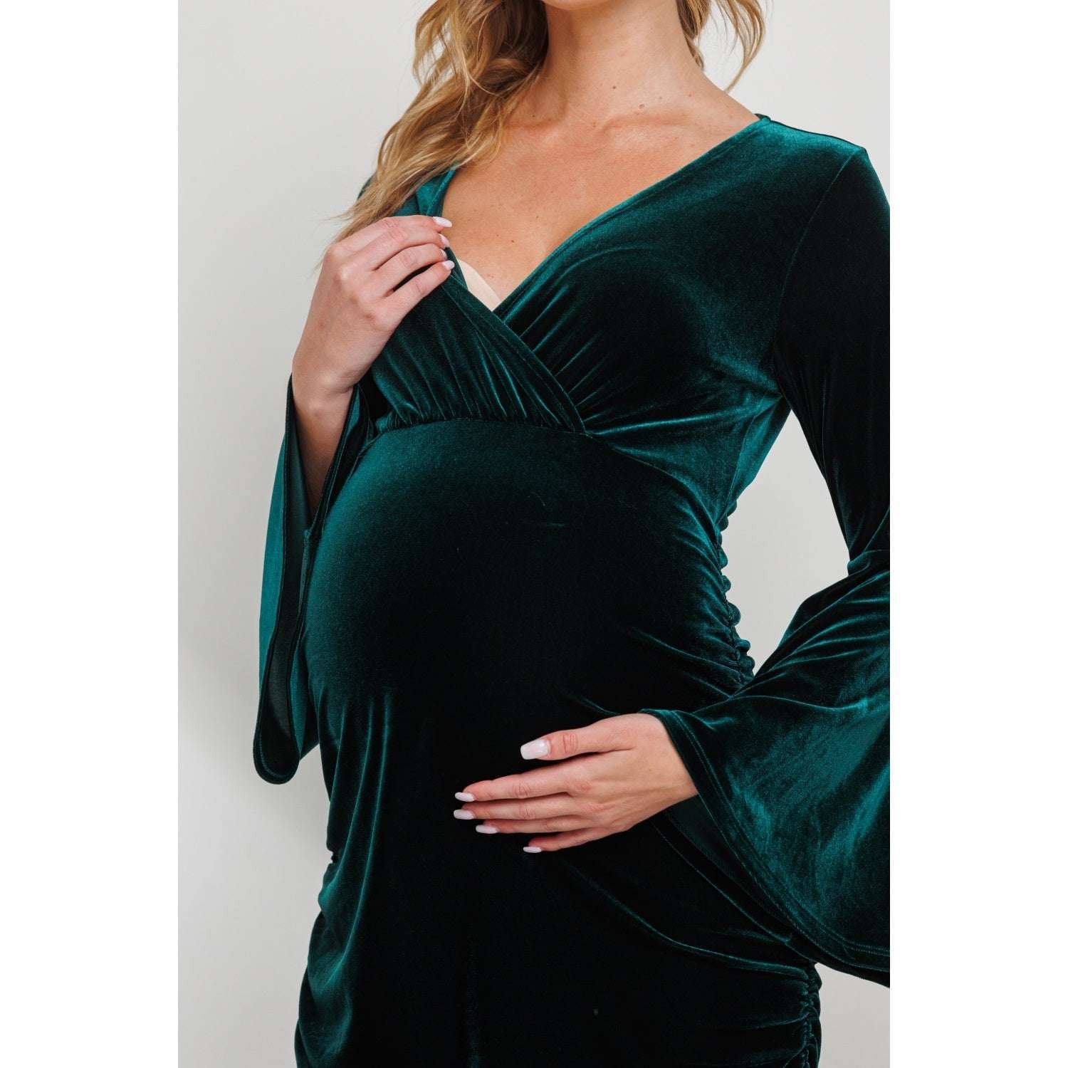 Surplice Wrap Maternity Nursing Dress with Tie – HELLO MIZ