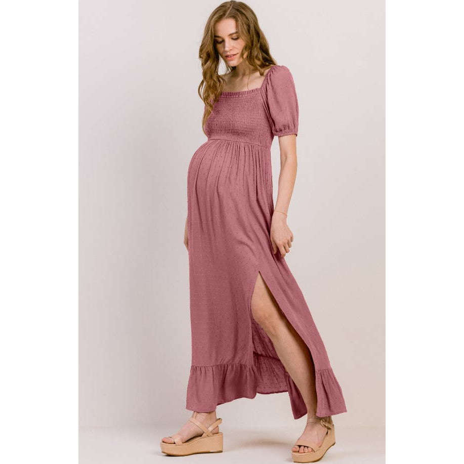 Hello Miz Swiss Dots Smocked Dress | Maternity Dresses
